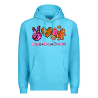 Ocean Blue peace love cookies Premium Hoodie - AdoDesignShop