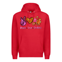Red peace love cookies Premium Hoodie - AdoDesignShop