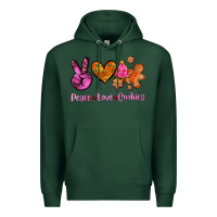 Sports Green peace love cookies Premium Hoodie - AdoDesignShop