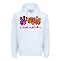 White peace love cookies Premium Hoodie - AdoDesignShop