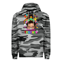 Slate Camo preschool teacher Premium Hoodie - NancyCooperArtShop