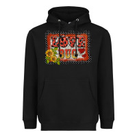 Black ladybug  love bug backround Heavyweight Hoodie - BarkalooDesign