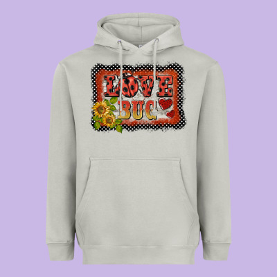 Ladybug  Love Bug Backround Heavyweight Hoodie Designed By Barkaloodesign