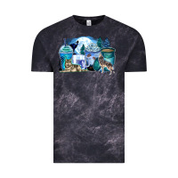 Cloud Black wolf coffee cups Vintage Tee - Zillion Design Studio