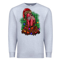 Heather Grey christmas rooster Premium Sweatshirt - BarkalooDesign
