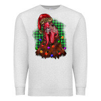 Oatmeal Heather christmas rooster Premium Sweatshirt - BarkalooDesign