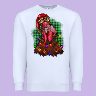 Christmas Rooster Premium Sweatshirt Designed By Barkaloodesign