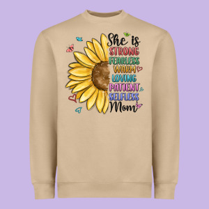 She Is Strong Fearless Warm Loving Mom Heavyweight Sweatshirt Designed By Maliassmallbusiness