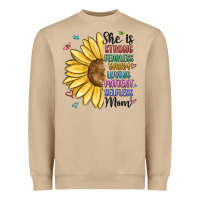 Mushroom she is strong fearless warm loving mom Heavyweight Sweatshirt - MaliasSmallBusiness