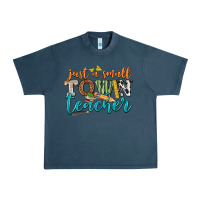 Midnight Navy just a small town teacher Urban Heavy Tee - texasbilliewilder