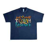 Navy just a small town teacher Urban Heavy Tee - texasbilliewilder