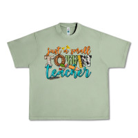 Oil Green just a small town teacher Urban Heavy Tee - texasbilliewilder