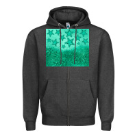 Charcoal Heather green glitter star Zipper Hoodie - JahusDesignShop