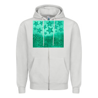 Dove Grey green glitter star Zipper Hoodie - JahusDesignShop