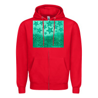 Red green glitter star Zipper Hoodie - JahusDesignShop