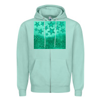 Seafoam green glitter star Zipper Hoodie - JahusDesignShop