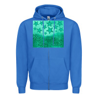 True Royal green glitter star Zipper Hoodie - JahusDesignShop