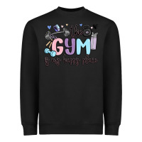 Black the gym is my happy place Heavyweight Sweatshirt - MaliasSmallBusiness