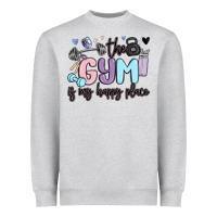 Heather Grey the gym is my happy place Heavyweight Sweatshirt - MaliasSmallBusiness