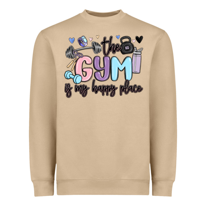 The Gym Is My Happy Place Heavyweight Sweatshirt by MaliasSmallBusiness | Teevron