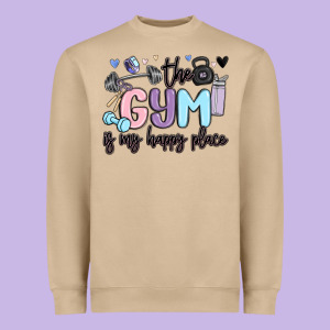 The Gym Is My Happy Place Heavyweight Sweatshirt Designed By Maliassmallbusiness
