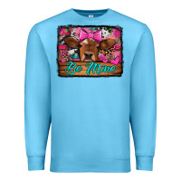 Ocean Blue be mine valentine's day cow Premium Sweatshirt - Jasminsmagicworld