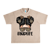 French Oak kid life leopard messy bun Urban Heavy Tee - texasbilliewilder