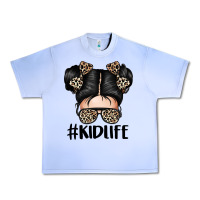 Grape Ice kid life leopard messy bun Urban Heavy Tee - texasbilliewilder