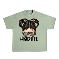 Oil Green kid life leopard messy bun Urban Heavy Tee - texasbilliewilder