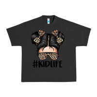 Pigment Black kid life leopard messy bun Urban Heavy Tee - texasbilliewilder
