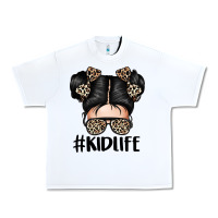 White kid life leopard messy bun Urban Heavy Tee - texasbilliewilder