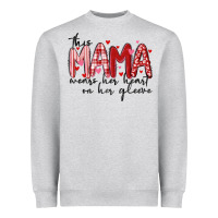 Heather Grey this mama wears her heart on her gleeve Heavyweight Sweatshirt - MaliasSmallBusiness