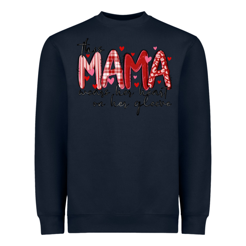 This Mama Wears Her Heart On Her Gleeve Heavyweight Sweatshirt by MaliasSmallBusiness | Teevron