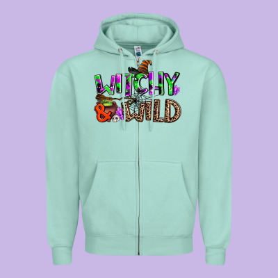 Witchy And Wild Zipper Hoodie Designed By Adodesignshop