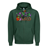 Sports Green witchy and wild Zipper Hoodie - AdoDesignShop