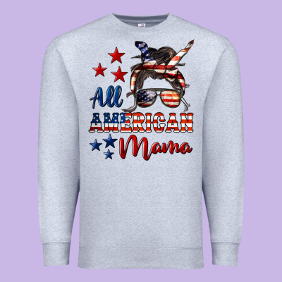 All American Mama Premium Sweatshirt Designed By Lillyallendesigns