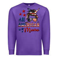Purple All American Mama Premium Sweatshirt - LillyAllenDesigns
