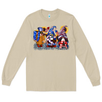 Mushroom USA 4th of July gnomes  4th of july Long Sleeve Tee - CowGirlArtShop