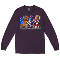 Plum USA 4th of July gnomes  4th of july Long Sleeve Tee - CowGirlArtShop