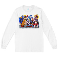 White USA 4th of July gnomes  4th of july Long Sleeve Tee - CowGirlArtShop