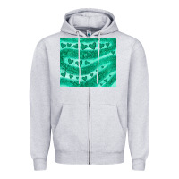 Heather Grey green glitter heart Zipper Hoodie - JahusDesignShop