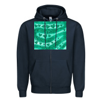 Navy green glitter heart Zipper Hoodie - JahusDesignShop