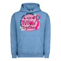 Pigment Pebble Blue breast cancer awareness we fight together Urban Hoodie - LillyAllenDesigns