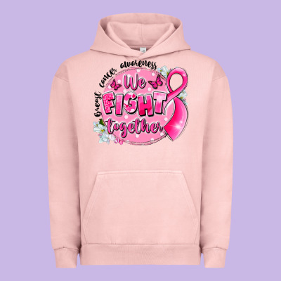 Breast Cancer Awareness We Fight Together Urban Hoodie Designed By Lillyallendesigns