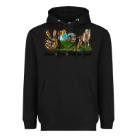 Black Peace Love Nubian Goat Heavyweight Hoodie - LillyAllenDesigns