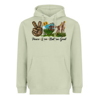 Matcha Peace Love Nubian Goat Heavyweight Hoodie - LillyAllenDesigns