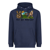 Navy Peace Love Nubian Goat Heavyweight Hoodie - LillyAllenDesigns