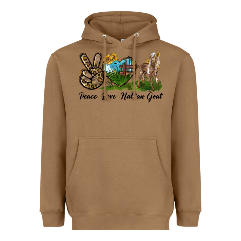 Peace Love Nubian Goat Heavyweight Hoodie by LillyAllenDesigns | Teevron
