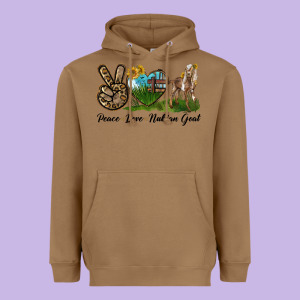 Peace Love Nubian Goat Heavyweight Hoodie Designed By Lillyallendesigns