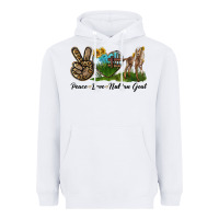 White Peace Love Nubian Goat Heavyweight Hoodie - LillyAllenDesigns